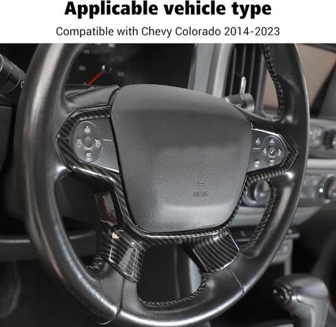 Voodola لسيارة Chevy Colorado 2014-2022 Traverse 2018-2023 غطاء لوحة عجلة القيادة ملحقات عجلة القيادة الداخلية متوافقة مع Chevy Colorado 2014-2022 Traverse (قطعة واحدة، ABS، ألياف الكربون أسود) in Saudi Arabia
