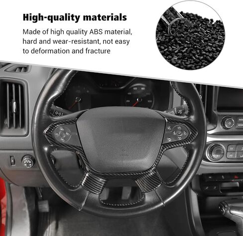 Voodola لسيارة Chevy Colorado 2014-2022 Traverse 2018-2023 غطاء لوحة عجلة القيادة ملحقات عجلة القيادة الداخلية متوافقة مع Chevy Colorado 2014-2022 Traverse (قطعة واحدة، ABS، ألياف الكربون أسود) in Saudi Arabia