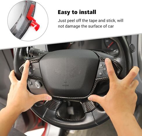 Voodola لسيارة Chevy Colorado 2014-2022 Traverse 2018-2023 غطاء لوحة عجلة القيادة ملحقات عجلة القيادة الداخلية متوافقة مع Chevy Colorado 2014-2022 Traverse (قطعة واحدة، ABS، ألياف الكربون أسود) in Saudi Arabia