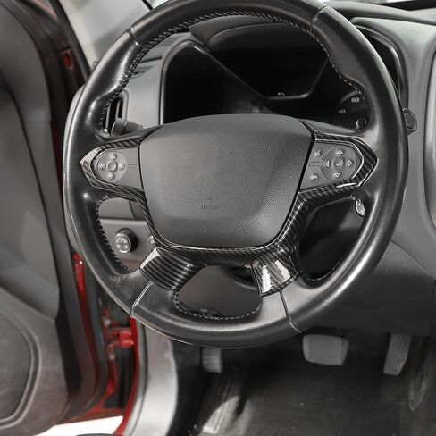 Voodola لسيارة Chevy Colorado 2014-2022 Traverse 2018-2023 غطاء لوحة عجلة القيادة ملحقات عجلة القيادة الداخلية متوافقة مع Chevy Colorado 2014-2022 Traverse (قطعة واحدة، ABS، ألياف الكربون أسود) in Saudi Arabia