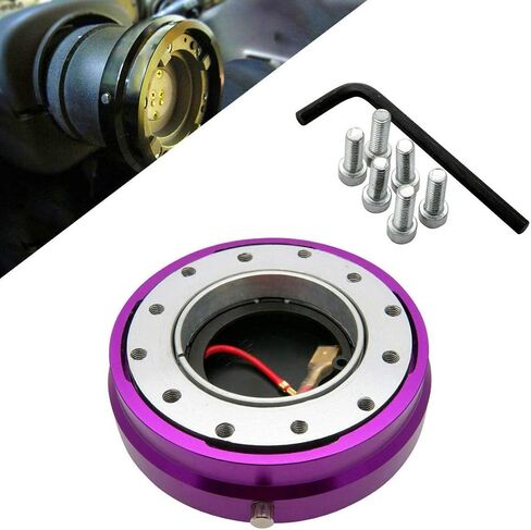 MASO Universal Steering Wheel Quick Release Hub Adapter Snap Off Boss Kit Slim High-Strength 6 Hole Racing Steering Wheel Hub Adapter for Modification(Black) in Saudi Arabia