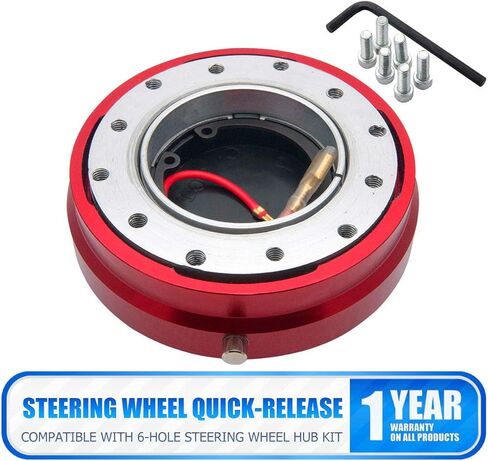 محول محور عجلة القيادة العالمي من MASO سريع الفك، طقم بوس نحيف عالي القوة 6 فتحات لسباق عجلة القيادة للتعديل (أسود) in Kuwait