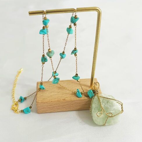 Bohemian Beaded Necklace for Women Chain Choker Necklace with Stone Pendant Colorful Beads Statement Necklace Jewelry Gifts in Kuwait