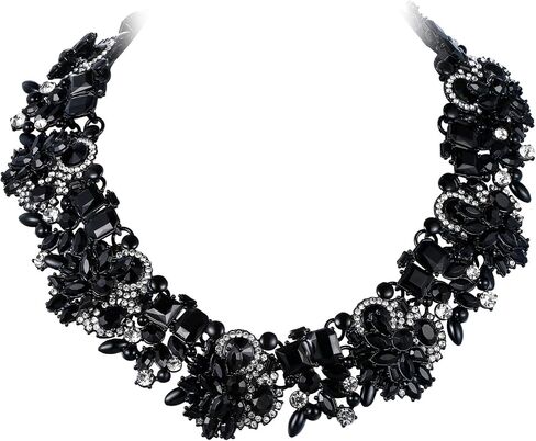 EVER FAITH Vintage Style Art Deco Statement Necklace Austrian Crystal Gold-Tone in Kuwait