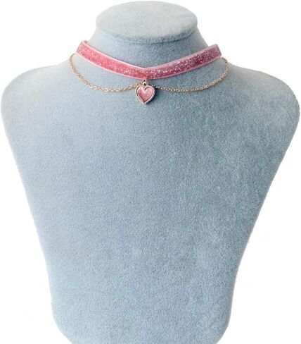Red Heart Choker Collar Dainty Love Heart Velvet Choker for Women Layered Peach Heart Pendant Clavicle Chain Necklace Fashion Jewelry in Kuwait