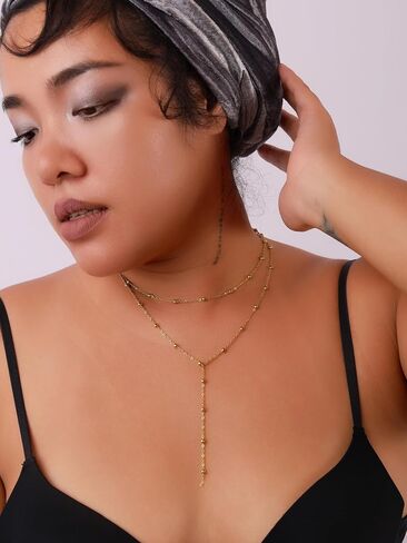 Sacina Gold-tone Dainty Long Layered Choker Necklace, Long Gold-tone Necklace, Long Chain Necklace for Women, Boho Necklace, Minimalist Necklace, Christmas Jewelry Gift in Saudi Arabia