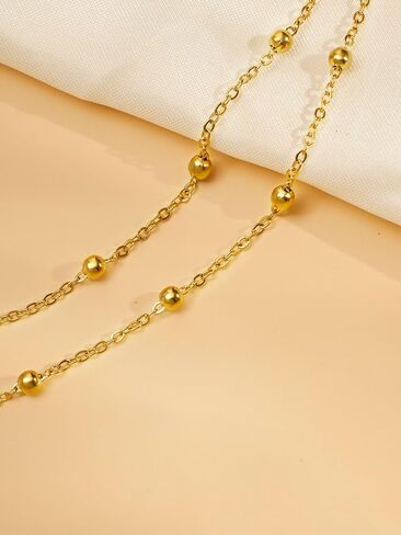Sacina Gold-tone Dainty Long Layered Choker Necklace, Long Gold-tone Necklace, Long Chain Necklace for Women, Boho Necklace, Minimalist Necklace, Christmas Jewelry Gift in Saudi Arabia