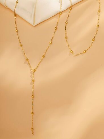 Sacina Gold-tone Dainty Long Layered Choker Necklace, Long Gold-tone Necklace, Long Chain Necklace for Women, Boho Necklace, Minimalist Necklace, Christmas Jewelry Gift in Saudi Arabia