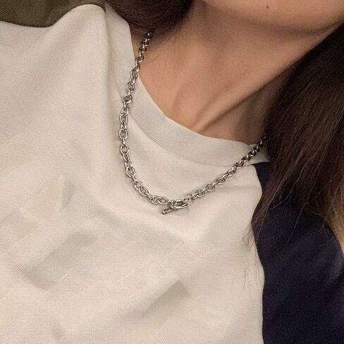 Xerling موضة بسيطة تبديل سلسلة مكتنزة قلادة فضية الشرير المختنق الهيب هوب بوهو مجوهرات للجنسين للرجال والنساء in Kuwait