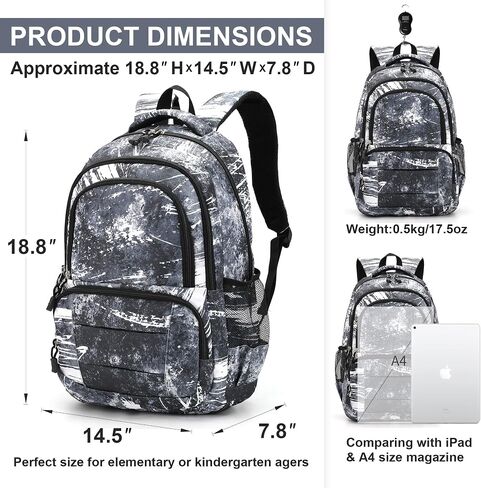 rickyh style Lightweight Elementary School Bag Durable School Bag Backpack Student Kids School Bag Waterproof in Kuwait