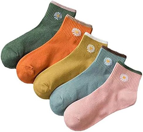 6/12 Pairs Womens Daisy Socks Vintage Patterned Crew Novelty Ankle Cute Floral Casual Dress Socks in Saudi Arabia