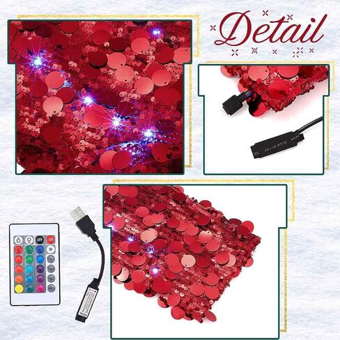 EVILD Women’s Christmas Light Up Sequins Jacket Sparkly Red Bomber Jackets Glitter LED Glow Blazer in Kuwait