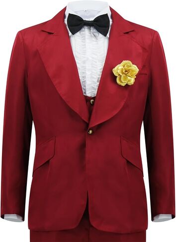 Mens Betelgeuse Costume Red Wedding Suit Costume Halloween Horror Funny Couple Outfit Blazer in Saudi Arabia