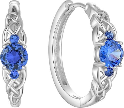 Starchenie 925 Sterling Silver 20mm Hoop Earrings for Women Huggie Earrings Irish Celtic Knot Birthstone Jewelry in Kuwait