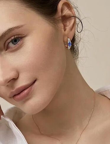 Starchenie 925 Sterling Silver 20mm Hoop Earrings for Women Huggie Earrings Irish Celtic Knot Birthstone Jewelry in Kuwait