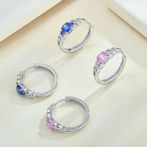 Starchenie 925 Sterling Silver 20mm Hoop Earrings for Women Huggie Earrings Irish Celtic Knot Birthstone Jewelry in Kuwait