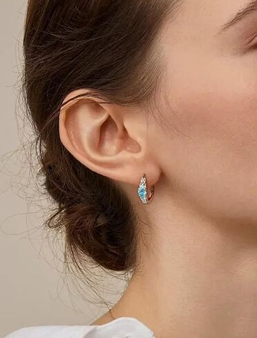Starchenie 925 Sterling Silver 20mm Hoop Earrings for Women Huggie Earrings Irish Celtic Knot Birthstone Jewelry in Kuwait