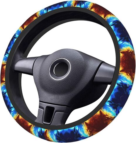 Car Steering Wheel Cover Wolf Dream Catcher Universal Neoprene Anti Slip Car Accessories Decorative Wheel Protector 15 Inch in Saudi Arabia