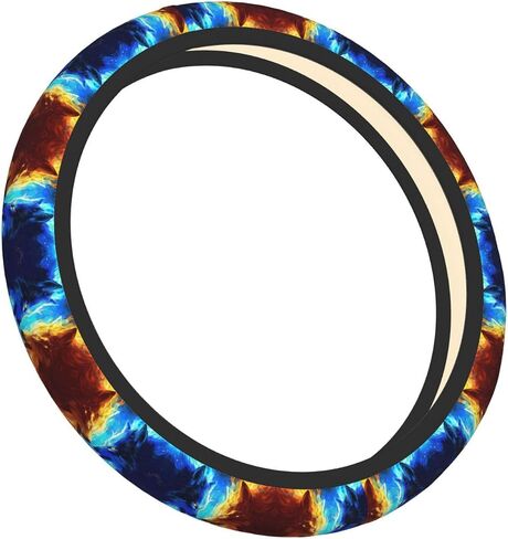 Car Steering Wheel Cover Wolf Dream Catcher Universal Neoprene Anti Slip Car Accessories Decorative Wheel Protector 15 Inch in Saudi Arabia