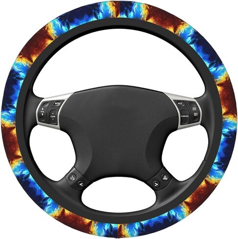 Car Steering Wheel Cover Wolf Dream Catcher Universal Neoprene Anti Slip Car Accessories Decorative Wheel Protector 15 Inch in Saudi Arabia