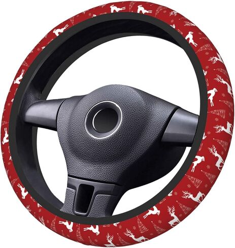 Car Steering Wheel Cover Wolf Dream Catcher Universal Neoprene Anti Slip Car Accessories Decorative Wheel Protector 15 Inch in Saudi Arabia