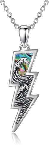 PROESS Lightning Bolt Necklace 925 Sterling Silver Wave/Rose/Skull Necklace Lightning Bolt Pendant Jewelry Presents for Women Men in Kuwait