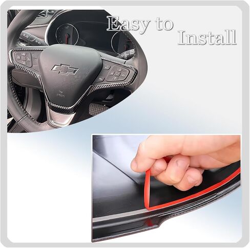 Steering Wheel Buttons Frame Stickers Cover Trim for Chevrolet Malibu 2016 2017 2018 2019 2020 2021 2022 2023 2024 - ABS Wine red Sport Interior Accessories in Saudi Arabia