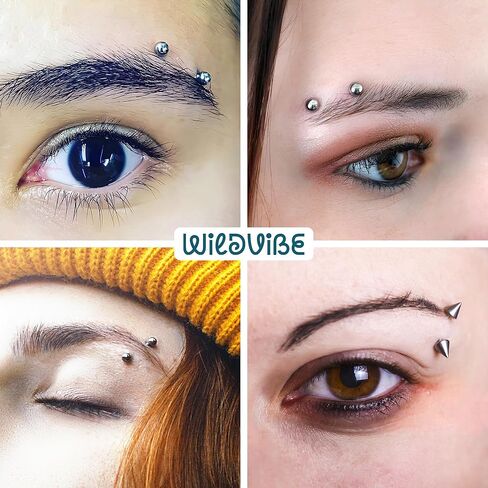 Eyebrow Piercing Jewelry 16g Curved Barbell - Surgical Steel Bridge Piercing Vertical Labret Lip Jewelry Eyebrow Rings For Women Men - Cartilage Earrings Tragus Daith Snug Rook Piercing Jewelry 4pcs in Kuwait