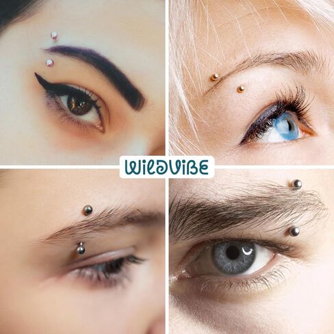 Eyebrow Piercing Jewelry 16g Curved Barbell - Surgical Steel Bridge Piercing Vertical Labret Lip Jewelry Eyebrow Rings For Women Men - Cartilage Earrings Tragus Daith Snug Rook Piercing Jewelry 4pcs in Kuwait