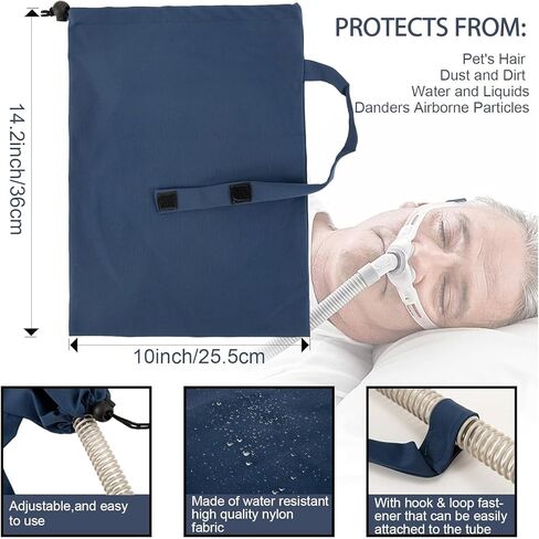 Mask Cover | Protective Dust Cover | Keeps Supplies Clean and Protected | Storage Bag with Strap + Dust Cover, Protect Your Machines Compatible with Sleep Apnea & BiPAP Machines in Kuwait