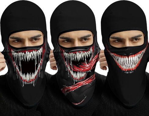 3D Balaclava Ski Mask Outdoor Headwear Mask Ghosts Skull Mask Men Women for Halloween Motorcycle Cycling Full Face Mask in Kuwait
