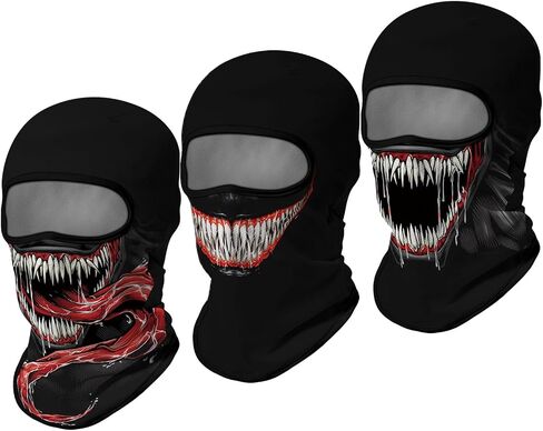 3D Balaclava Ski Mask Outdoor Headwear Mask Ghosts Skull Mask Men Women for Halloween Motorcycle Cycling Full Face Mask in Kuwait
