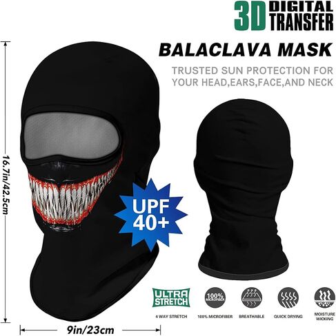 3D Balaclava Ski Mask Outdoor Headwear Mask Ghosts Skull Mask Men Women for Halloween Motorcycle Cycling Full Face Mask in Kuwait