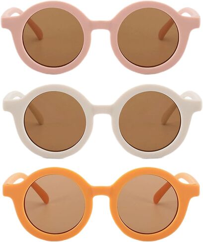Cute Round Toddler Sunglasses for Kids Girls Boys UV400 Protection De Sol Gafas Ages2-10 Baby Sun Glasses in Saudi Arabia