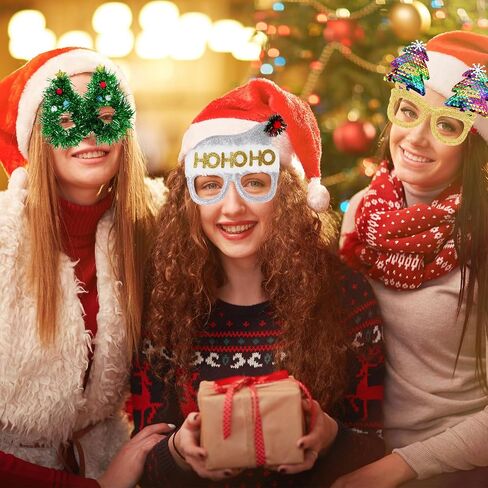 نظارات حفلات Happy New Year مكونة من 9 قطع لامعة، إطارات نظارات لطيفة لحفلات العطلات، نظارات تزيينية لحفلات رأس السنة الجديدة، مثالية لحشو حقائب الهدايا (مقاس واحد يناسب الجميع) in Saudi Arabia