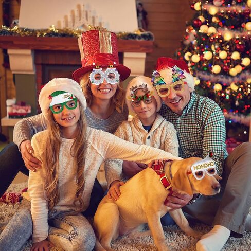 نظارات حفلات Happy New Year مكونة من 9 قطع لامعة، إطارات نظارات لطيفة لحفلات العطلات، نظارات تزيينية لحفلات رأس السنة الجديدة، مثالية لحشو حقائب الهدايا (مقاس واحد يناسب الجميع) in Saudi Arabia
