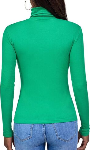 Turtleneck Women Long Sleeve Slim Fitted Based Layer Ribbed Modal Mock Neck T-Shirt in Saudi Arabia