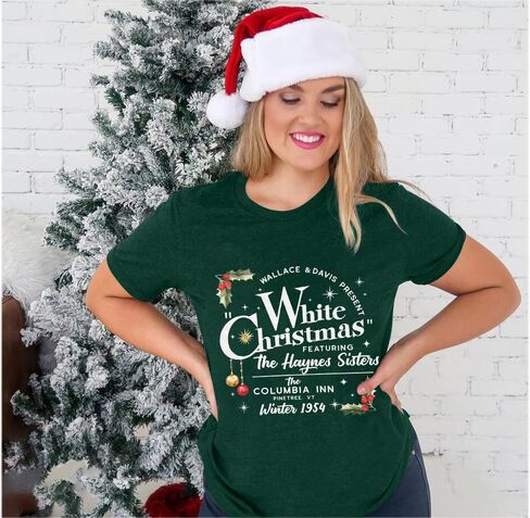 Christmas Shirts for Women Santa Christmas Pine Tree T-Shirt Short Sleeve Xmas Holiday Tee Tops in Kuwait