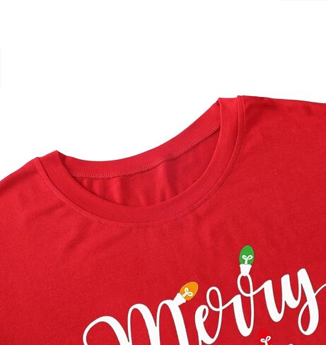 MAIHUN Christmas Shirts Womens Merry Christmas Shirt Xmas Holiday Tshirt Christmas Tree Tee Tops in Kuwait