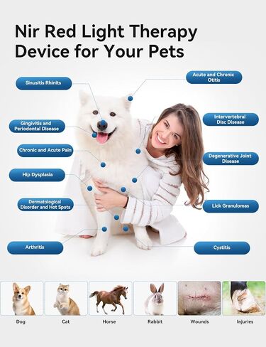 4400mAh Rechargeable Infra Red Light Therapy Device for Pain Relief, Canker Sore Blue Light Treatment Machine Ear Nose Mouth Lip Cold Sore Knee Feet Joint Muscle Back Removable Tip Dog Pet in Saudi Arabia