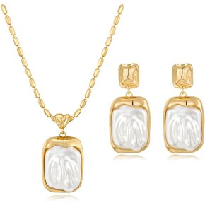Baroque Pearl Dangle Jewelry Set for Women