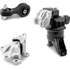 PartsFlow Engine Motor Mount and Transmission Mount 3PCS, Mount Support Set Fits 2012-2013 Honda Civic L4 1.8L Sedan Auto Transmission Replacement A65048 A65021 A65087