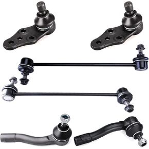 Front Sway Bar Link + Outer Tie Rod End + Lower Ball Joint FITS for Suzuki Forenza 2004-2008/ Reno 2005-2008, K500090 K750039 K750040 ES800052 ES800057 Front Suspension Kit- 6pc Set