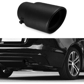 Stainless Steel Car Exhaust Tip, Universal Car Exhaust Pipe Modification Tail Throat Tail Pipe, Chrome-Plated Finish Exhaust Tailpipe Universal Car Accessories Fits Most Car (Black Straight)