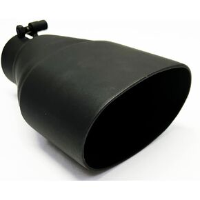 Exhaust Tip 2.50 Bolt On Inlet 5.50 X 3.50 OD Oval 8.00 Long WDWO5508-250-BOSS-MBK-SS Double Wall 304 Stainless Matte Black Wesdon Exhaust Tip