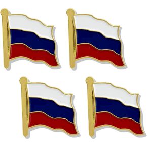 stidsds Russia Flag Pin - Russia Flags Pins Lapel Russians Flag Enamel Lapel Pin Men Women Suit & Waving Patriotic Metal Badge Souvenir Hat Backpacks Decoration(4 Pack)