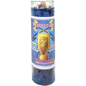 Protection 7 METALE-Palm Wax Spiritual Intention Spell Candle-[Blue] | Vela CASA ESOTERICA PERFUMADA- (PROTECCTION)