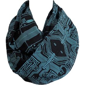 Etwoa PC Circuit Board Black Infinity Scarf Circle Loop Scarf