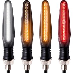 Motorcycle Indicator Lights Flowing LED Turn Signal Lights Blinkers Brake Light Daytime Running Light Rear Front 12V for Motorbike Scooter Quad Cruiser Harley Kawasaki Yamaha Suzuki Off Road