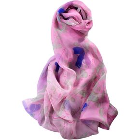 MuLanLegend Handmade | 100% Mulberry Chiffon Silk Infinity Scarf | Loop Shawl | Lightweight